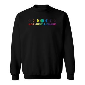 Gay Pride Moon Not Just A Phase Rainbow Lunar Cycle Sweatshirt | Mazezy UK