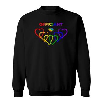 Gay Pride Officiant Rainbow Hearts Sweatshirt | Mazezy