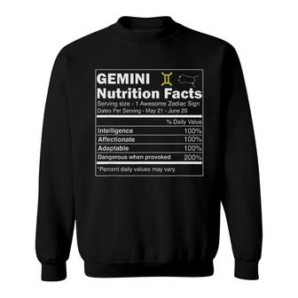 Gemini Nutrition Astrology Zodiac Sign Horoscope Sweatshirt | Mazezy