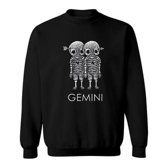 Gemini Skeleton Twins Gothic Gemini Sweatshirt | Mazezy