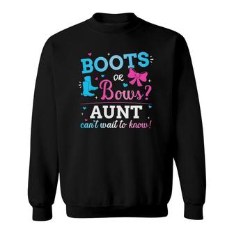 Gender Reveal Boots Or Bows Aunt Matching Baby Party Sweatshirt | Mazezy