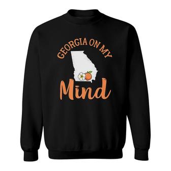 Georgia On My Mind Ga Atlanta Peach Funny Southern State Tank Top Sweatshirt | Mazezy