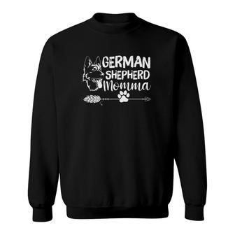 German Shepherd Momma Dog Face Paw Lover Owner Arrow Happy Mother’S Day Gift Sweatshirt | Mazezy