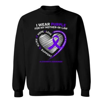 Gifts Mother In Law Purple Mom Alzheimer's Awareness Sweatshirt | Mazezy