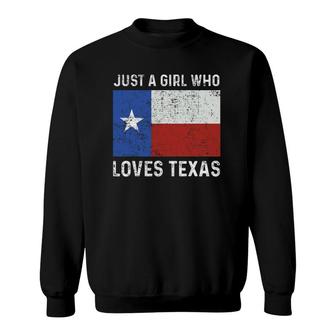 Girl Love Texas Flag Star State Usa Sweatshirt | Mazezy