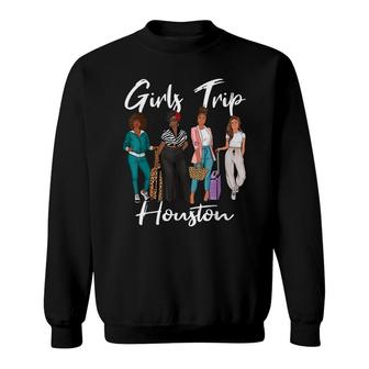 Girls Trip Houston For Melanin Afro Black Vacation Women Sweatshirt - Thegiftio UK