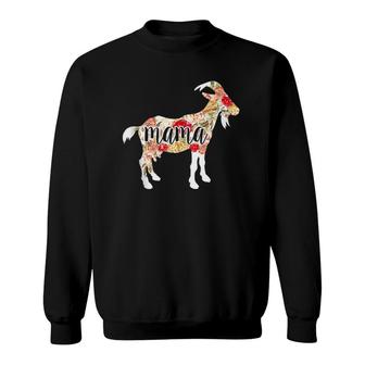 Goat Mother's Day Mama Mom Lover Floral Gift Sweatshirt | Mazezy