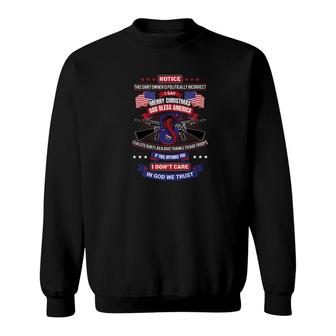 God Bless America Salute The Flag Say Merry Christmas Premium Sweatshirt - Thegiftio UK