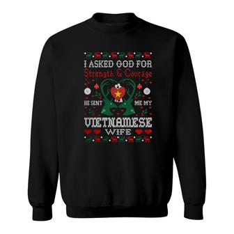 God Sent Vietnamese Wife Christmas Ugly Sweater Sweatshirt Sweatshirt - Thegiftio UK