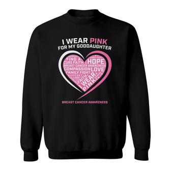 Godmother Godfather I Wear Pink Goddaughter Breast Cancer Sweatshirt | Mazezy