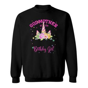 Godmother Of The Birthday Girl Unicorn Lashes Gift Sweatshirt | Mazezy DE