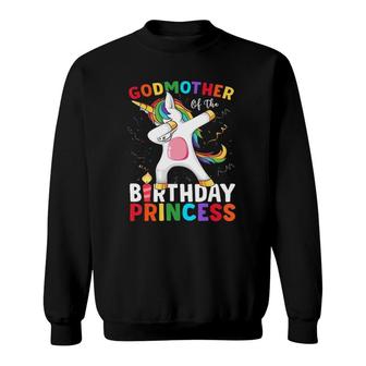 Godmother Of The Birthday Princess Unicorn Dabbing Sweatshirt | Mazezy