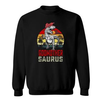 Godmothersaurusrex Dinosaur Godmother Saurus Mother's Day Sweatshirt | Mazezy