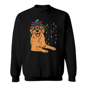 Golden Retriever Mardi Gras Carnival Dog Lover Owner Gift Sweatshirt | Mazezy