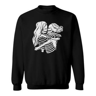 Gothic Alt Clothing Female Kissing Skulls Mall Goth Clothing Sweatshirt | Mazezy