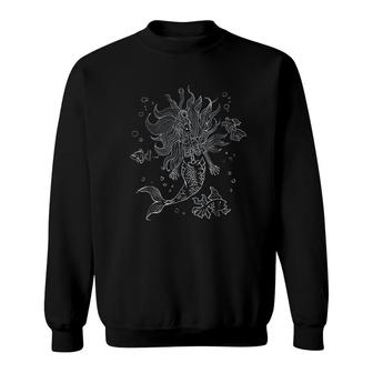 Gothic Mermaid Skeleton Witchy Graphic Sweatshirt | Mazezy