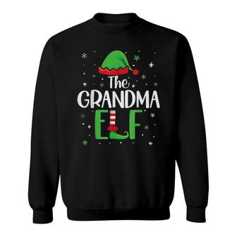 Grandma Elf Matching Family Group Christmas Party Pajama Sweatshirt | Mazezy