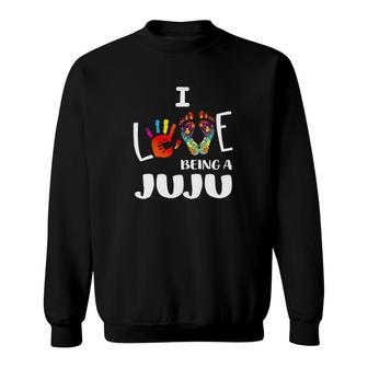 Grandma Gift - I Love Being A Juju Colorful Sweatshirt | Mazezy