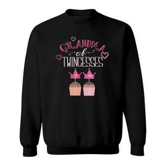 Grandma Of Twin Girls Twincesses Gift Grandmother Sweatshirt | Mazezy