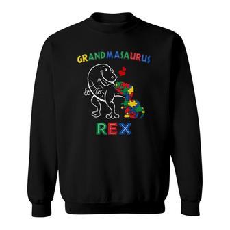 Grandmasaurus Autism Awareness Grandma Dinosaur Grandmother Sweatshirt | Mazezy