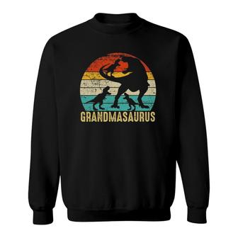 Grandmasaurusrex Dinosaur Three Kids Matching Family Sweatshirt | Mazezy