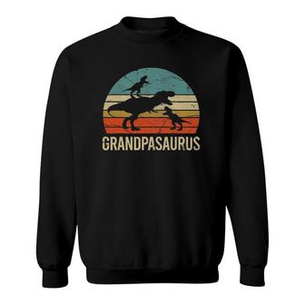 Grandpa Dinosaur Gift Funny Grandpasaurus 2 Two Grandkids Sweatshirt | Mazezy AU