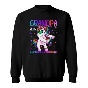 Grandpa Of The Birthday Princess Flossing Unicorn Mens Sweatshirt | Mazezy