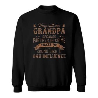 Grandpa Partner In Crime Funny Sweatshirt | Mazezy