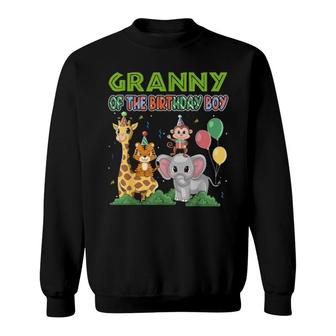 Granny Of The Birthday Boy Theme Zoo Safari Jungle Animal Sweatshirt | Mazezy