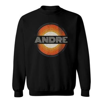 Graphic 365 First Name Andre Retro Personalized Vintage Sweatshirt | Mazezy