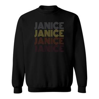 Graphic 365 First Name Janice Retro Pattern Vintage Style Sweatshirt | Mazezy