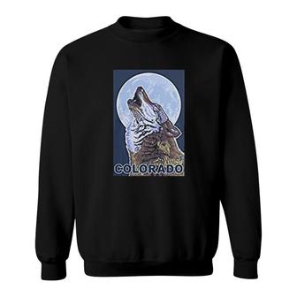 Gray Wolf Howling Colorado Sweatshirt | Mazezy