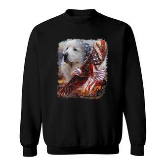 Great Pyrenees American Patriot Sweatshirt | Mazezy