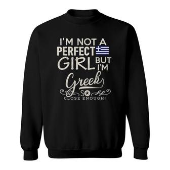Greece Flag Girl Greek Pride Souvenir Funny Women Sweatshirt | Mazezy
