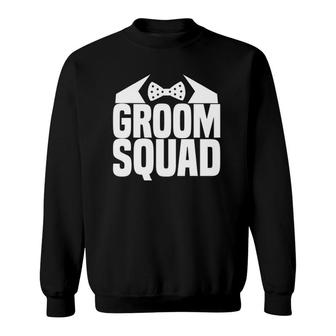 Groom Squad Funny Suit Bow Tie Wedding Bachelor Party Sweatshirt | Mazezy CA