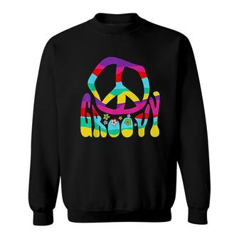 Groovy Hippie Peace Sign Sweatshirt | Mazezy