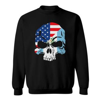 Guatemala Usa Flag Skull Gift Sweatshirt | Mazezy