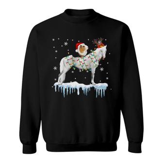 Guinea Pig Riding Horse Reindeer Santa Christmas Light Sweatshirt | Mazezy