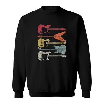 Guitar Retro Style Gift For Guitarist Sweatshirt | Mazezy