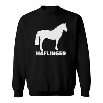 Haflinger Horse White Silhouette Sweatshirt | Mazezy