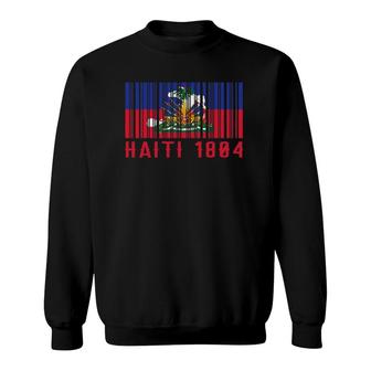 Haiti Haitian 1804 Barcode Flag Love Vintage Ayiti Proud Sweatshirt | Mazezy