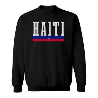 Haiti Haitian Flag Pride Vintage Haiti Sweatshirt | Mazezy