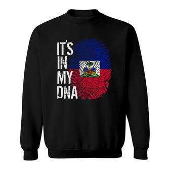 Haitian Pride Fingerprint - It's In My Dna Haiti Flag Sweatshirt | Mazezy