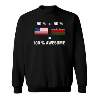 Half Kenyan Half American 100 Kenya Flag Sweatshirt | Mazezy