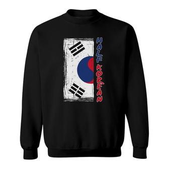 Half Korean American Graphic - Funny South Korean Flag Sweatshirt | Mazezy