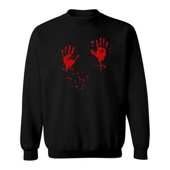 Halloween Bloody Hands Blood Splatter Gift Idea Sweatshirt | Mazezy