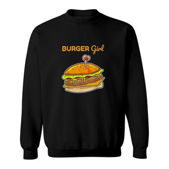 Hamburger Cheeseburger Burger Girl Sweatshirt | Mazezy