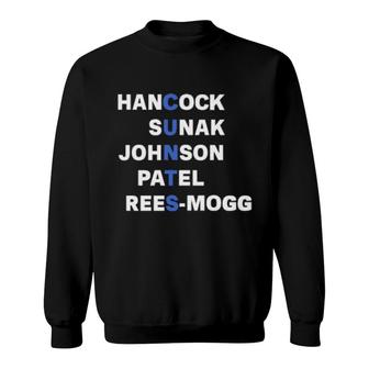 Hancock Sunak Johnson Patel Rees-Mogg Sweatshirt | Mazezy UK