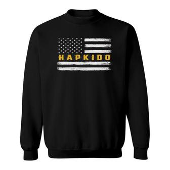Hapkido Distressed Usa American Flag Martial Arts Sports Sweatshirt | Mazezy