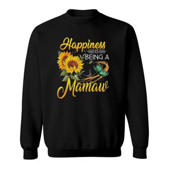 Happiness Is Being A Mamaw Sunflower Butterflies Costume Sweatshirt | Mazezy